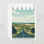 Kansas, der Sunflower Staat USA Travel Place Postkarte (Vorne/Hinten)