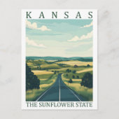 Kansas, der Sunflower Staat USA Travel Place Postkarte (Vorderseite)