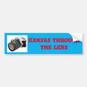 Kansas durch den Linse-Autoaufkleber Autoaufkleber