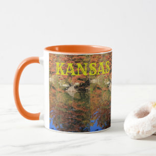 Kansas Fall Farbige Blätter Kaffee Tasse