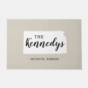 Kansas Family Monogram Staat Doormat Fußmatte