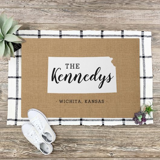 Kansas Family Monogram Staat Doormat Fußmatte