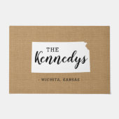 Kansas Family Monogram Staat Doormat Fußmatte (Vorderseite)