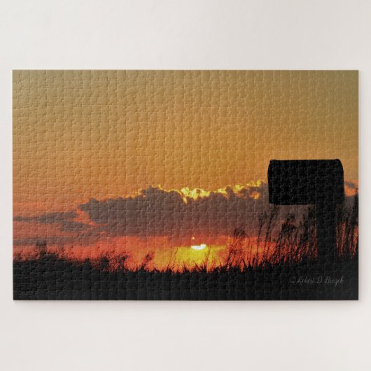 Kansas farbenfroher Sonnenuntergang mit Wolkenpuzz Puzzle (Horizontal)