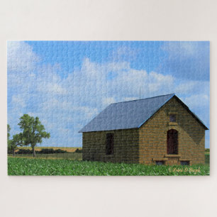 Kansas farbenfroher Stall mit Wolkenpuzzle Puzzle