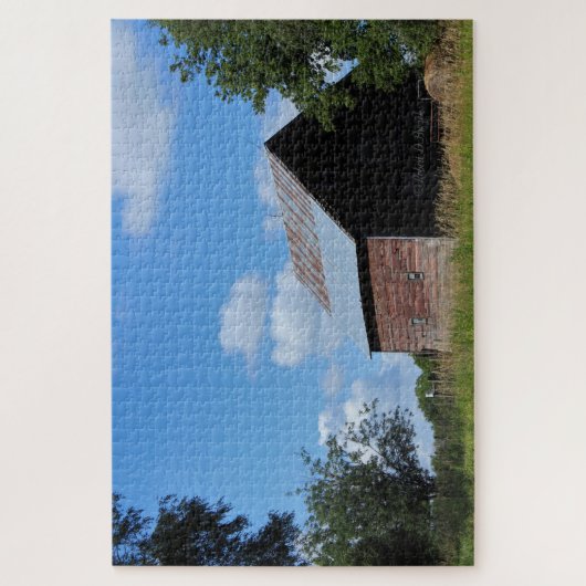 Kansas farbenfroher Stall mit Wolkenpuzzle Puzzle (Vertikal)
