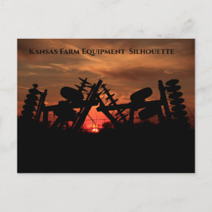 Kansas Farm Equipment Silhouette Postkarte