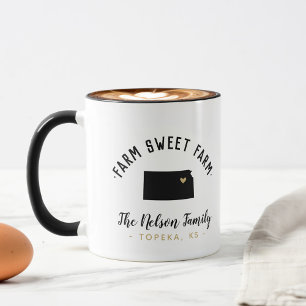 Kansas Farm Süße Farm Familienmonogramm Tasse