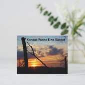Kansas Fence Line Sunset Post Card Postkarte (Stehend Vorderseite)