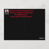 Kansas Fire funktioniert bei der Nachtpostkarte Postkarte (Rückseite)