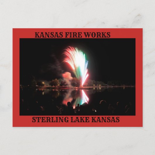 Kansas Fire funktioniert bei der Nachtpostkarte Postkarte (Vorderseite)