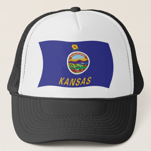 Kansas Flag Hat Truckerkappe (Vorderseite)