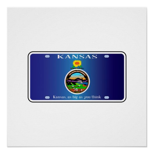 Kansas Flag License Plate Poster (Vorderseite)