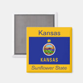 Kansas Flag Magnet (Vorderseite/Rückseite)