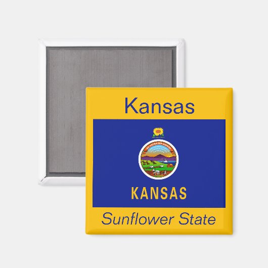 Kansas Flag Magnet (Vorderseite/Rückseite)