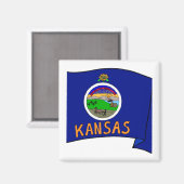 Kansas Flag Magnet (Vorderseite/Rückseite)