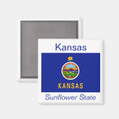Kansas Flag Magnet (Vorderseite/Rückseite)