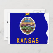Kansas Flag Map Postkarte (Vorne/Hinten)