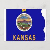 Kansas Flag Map Postkarte (Vorderseite)