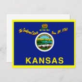 Kansas Flag Postcard Postkarte (Vorne/Hinten)