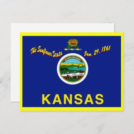 Kansas Flag Postcard Postkarte (Vorne/Hinten)