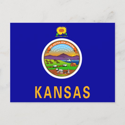 Kansas Flag Postkarte (Vorderseite)