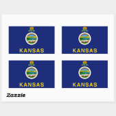 Kansas Flag Rechteckiger Aufkleber (Blatt)