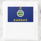 Kansas Flag Rechteckiger Aufkleber (Tasche)