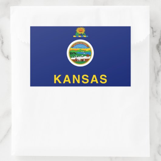 Kansas Flag Rechteckiger Aufkleber (Tasche)