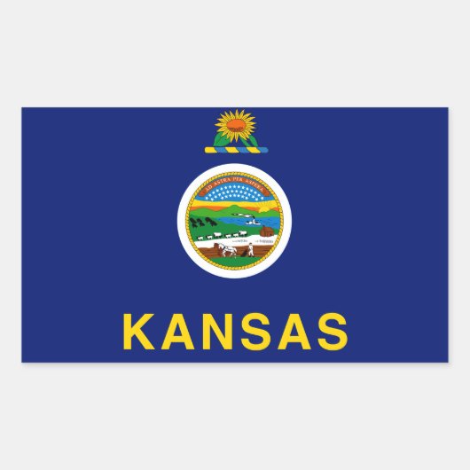 Kansas Flag Rechteckiger Aufkleber (Vorderseite)