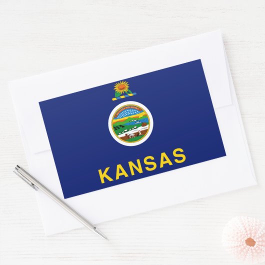 Kansas Flag Rechteckiger Aufkleber (Umschlag)