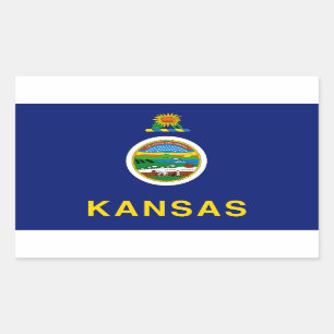 Kansas Flag Rechteckiger Aufkleber
