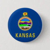 Kansas-Flagge Button (Vorderseite)
