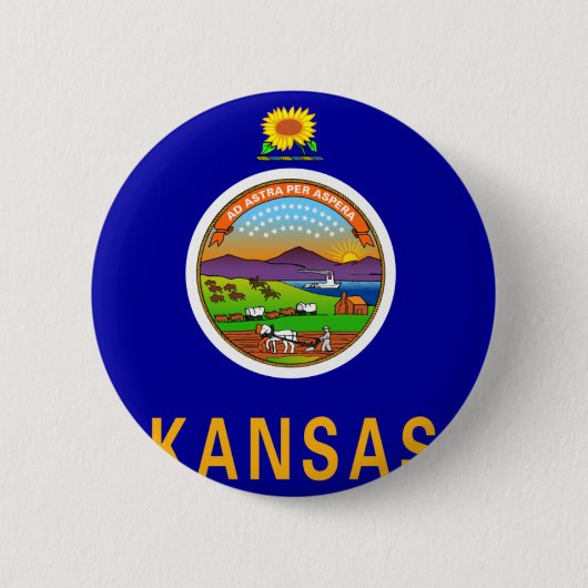 Kansas-Flagge Button (Vorderseite)