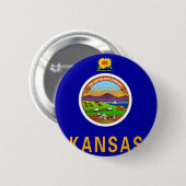 Kansas-Flagge Button (Vorne & Hinten)
