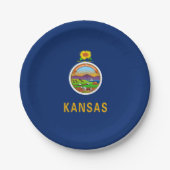Kansas-Flagge, Flagge von Kansas Pappteller (Vorderseite)