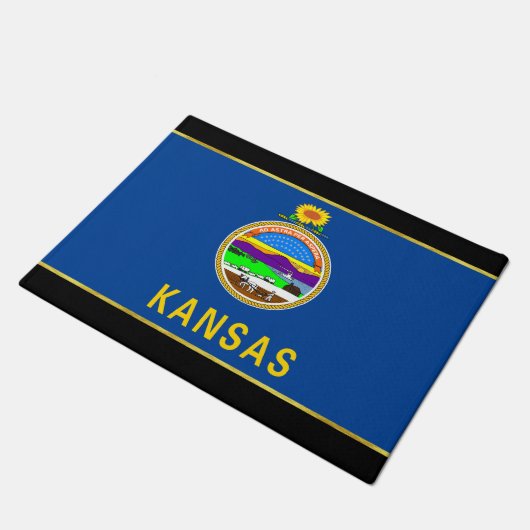 Kansas-Flagge Fußmatte (Schrägansicht)