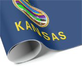 Kansas-Flagge Geschenkpapier (Rolleneckpunkt)
