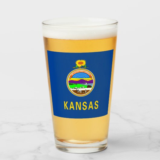 Kansas-Flagge Glas (Vorne (Gefüllt))