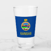 Kansas-Flagge Glas (Vorderseite)