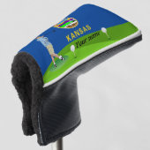Kansas Flagge Golf Headcover (3/4 Vorderseite)
