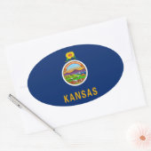Kansas-Flagge Ovaler Aufkleber (Umschlag)