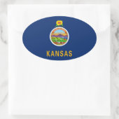 Kansas-Flagge Ovaler Aufkleber (Tasche)