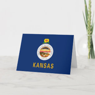 Kansas-Flagge & Siegel, Flagge von Kansas Karte