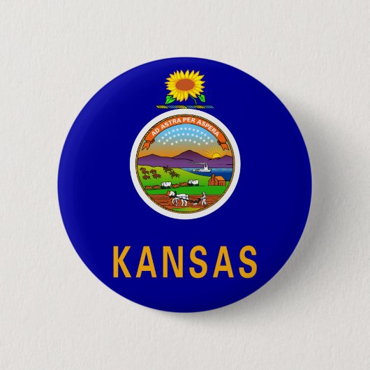 Kansas-Flaggen-Knopf Button (Vorderseite)