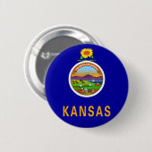 Kansas-Flaggen-Knopf Button (Vorne & Hinten)
