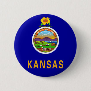 Kansas-Flaggen-Knopf Button