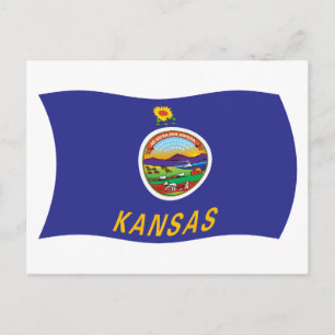 Kansas-Flaggen-Postkarte Postkarte