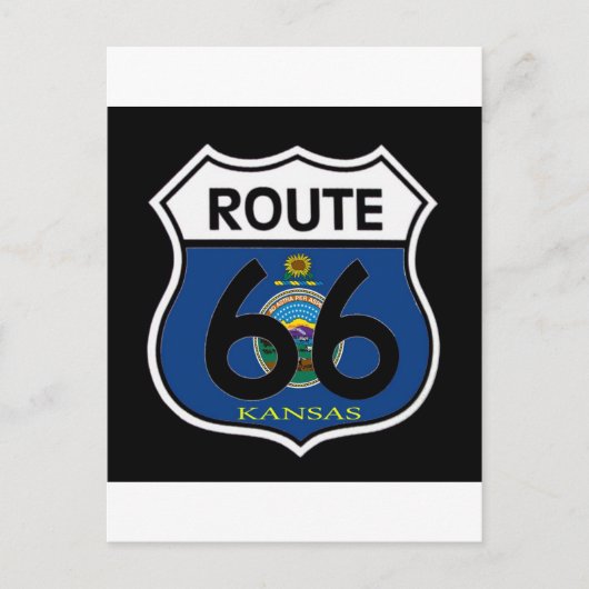 Kansas-Flaggenroute 66 Schild Postkarte (Vorderseite)