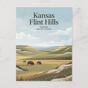 Kansas Flint Hills Postkarte